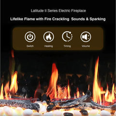 Litedeer Homes Latitude II Series Seamless Push-in Electric Fireplace