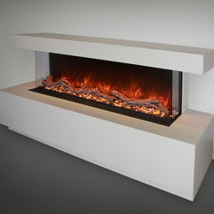 Modern Flames Built In Electric Fireplace Set with White Wall