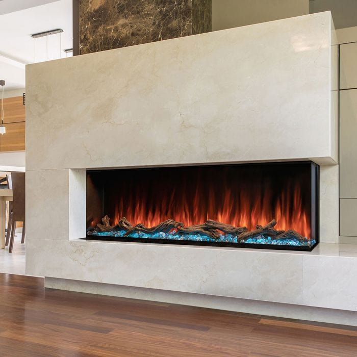 Modern Flames Pro Multi-Sided Built In Electric Fireplace with White Finish Wall