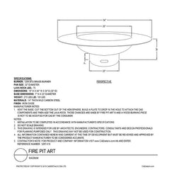 Fire Pit Art MAG/LID Magnum with Lid Gas Fire Pit with Penta 24-Inch Burner