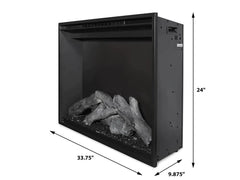 Redstone Electric Built-In Fireplace Box 36" with Logs 24"x33.75"x9.87