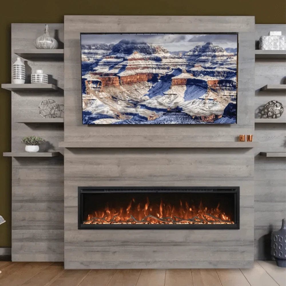 Modern Flames Allwood Fireplace Wall System with Coastal Finish