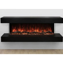 Modern Flames Electric Fireplace with Black Finish Set and White Background