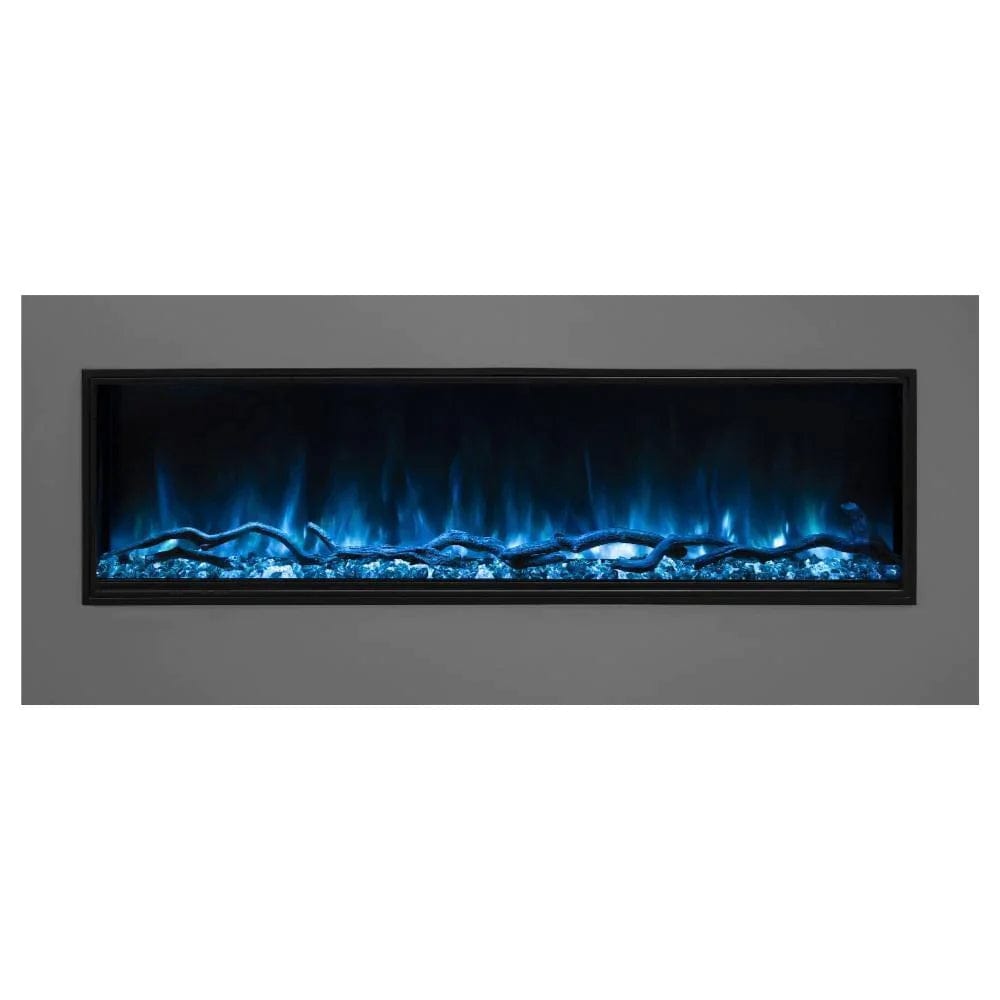 Modern Flames Electric Fireplace and Light Blue Flame with White Background