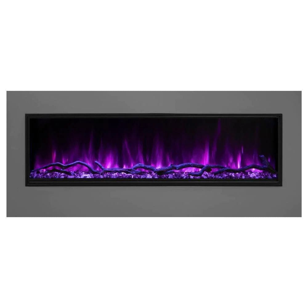 Modern Flames Electric Fireplace and Purple Flame with White Background