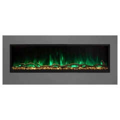 Modern Flames Electric Fireplace and Green Flame with White Background