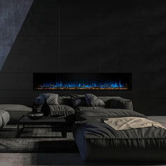 Modern Flames Electric Fireplace and Blue Flame with Night View