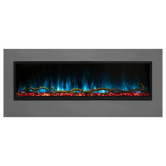 Modern Flames Landscape Pro Slim Built In Electric Fireplace and Light Blue Flames with White Background
