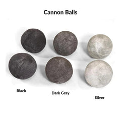Modern Flames Different Cannonballs Color with Black, Dark Gray, and Silver