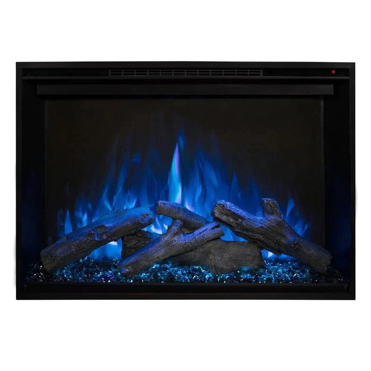 Modern Flames 42-inch Redstone Electric Fireplace with Blue Flame and White Background