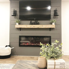 Modern Flames Spectrum Slimline Wall Mount Recessed Electric Fireplace Install with TV on Top