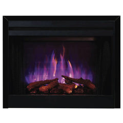 Superior MPE-N Built-In Electric Fireplace with Charred Split Oak Log Set and Glowing Ember Bed