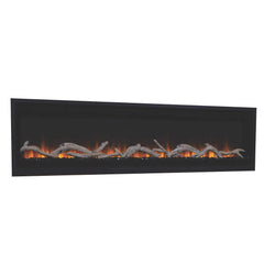 Superior MPE-D Built-In Linear Electric Fireplace with Driftwood Log Set and Smoked Crystal Ember Bed