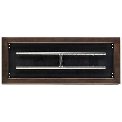 American Fire Glass Rectangular Oil Rubbed Bronze Drop-in Pan with Burner