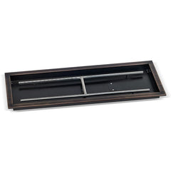 American Fire Glass Rectangular Oil Rubbed Bronze Drop-in Pan with Burner