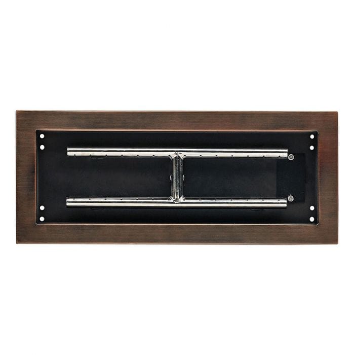 American Fire Glass Spark Ignition Fire Pit Kits, Oil Rubbed Bronze Rectangular Bowl Pans