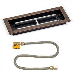 American Fire Glass OB-AFPPMKIT-Config Match Light Fire Pit Kits Oil Rubbed Bronze Rectangular Bowl Pans