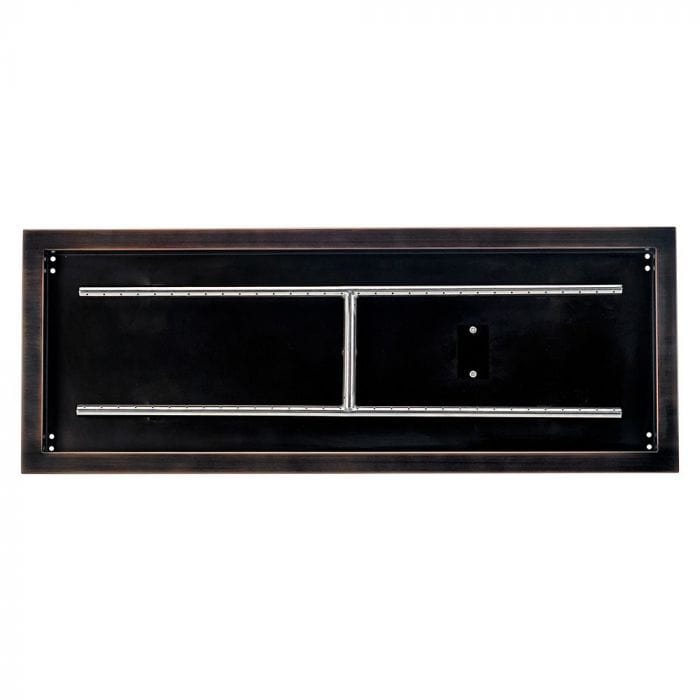 American Fire Glass OB-AFPPSIT Oil Rubbed Bronze Rectangular Drop-In Pan with S.I.T. System, 18-48-Inch