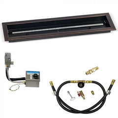 American Fire Glass OB-LCBSIT Oil Rubbed Bronze Linear Drop-In Pan with S.I.T. System