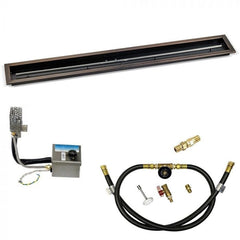 American Fire Glass OB-LCBSIT Oil Rubbed Bronze Linear Drop-In Pan with S.I.T. System