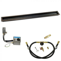 American Fire Glass OB-LCBSIT Oil Rubbed Bronze Linear Drop-In Pan with S.I.T. System