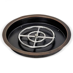 American Fire Glass Spark Ignition Fire Pit Kits, Oil Rubbed Bronze Round Bowl Pans