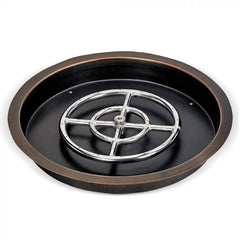 American Fire Glass OB-RSPMKIT-Config Match Light Fire Pit Kits Oil Rubbed Bronze Round Bowl Pans
