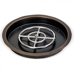 American Fire Glass SS-RSPSIT Round Drop-In Pan with S.I.T. System 19-Inch, Fire Pit Ring 12-Inch