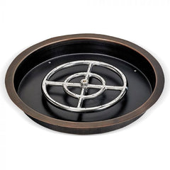 American Fire Glass SS-RSPSIT Round Drop-In Pan with S.I.T. System 25-Inch, Fire Pit Ring 18-Inch