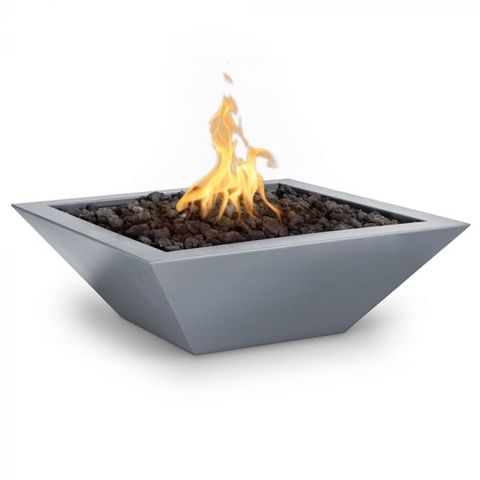 The Outdoor Plus Maya Fire Bowl Powder Coated Grey Finish with White Background