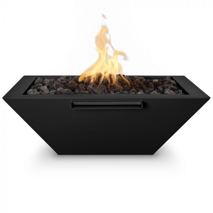 The Outdoor Plus Maya Fire and Water Bowl Powder Coated Black Finish with White Background