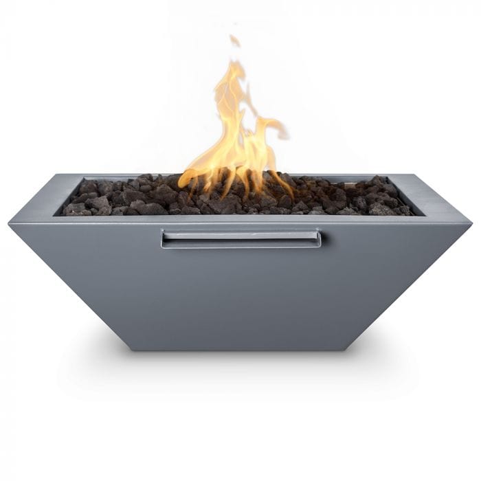The Outdoor Plus Maya Fire and Water Bowl Powder Coated Grey Finish with White Background