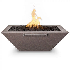 The Outdoor Plus Maya Fire and Water Bowl Powder Coated Java Finish with White Background