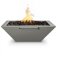 The Outdoor Plus Maya Fire and Water Bowl Powder Coated Pewter Finish with White Background