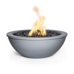 The Outdoor Plus 27-inch Sedona Fire Bowl Pewter Finish with White Background