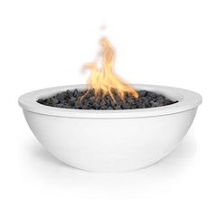 The Outdoor Plus 27-inch Sedona Fire Bowl White Finish with White Background