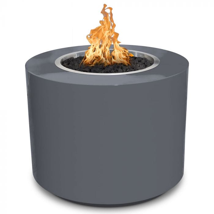 The Outdoor Plus Beverly Fire Pit Powder Coat Grey Finish with White Background