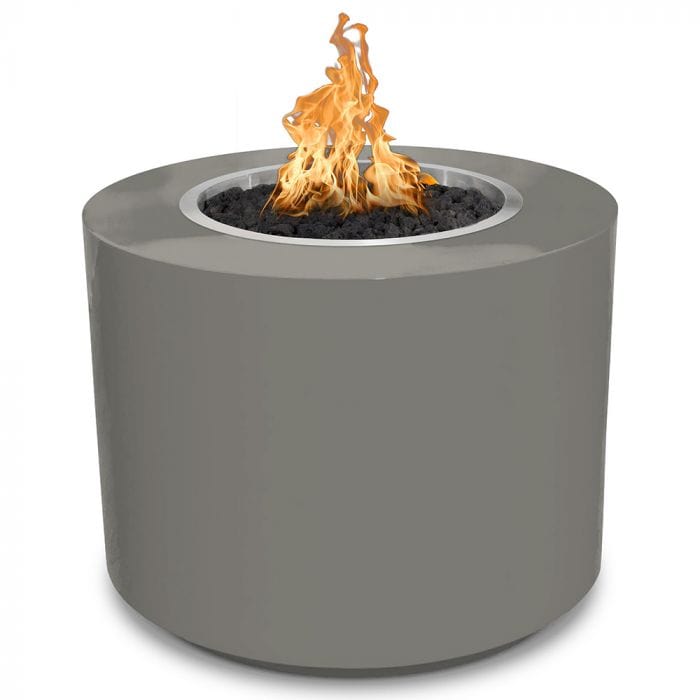 The Outdoor Plus Beverly Fire Pit Powder Coat Pewter Finish with White Background