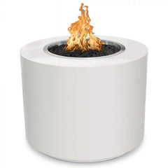 The Outdoor Plus Beverly Fire Pit Powder Coat White Finish with White Background