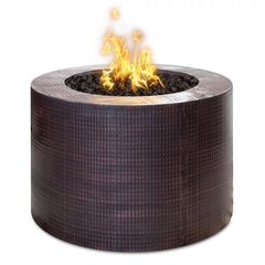 The Outdoor Plus Fire Pit Beverly Hammered Copper Finish with White Background