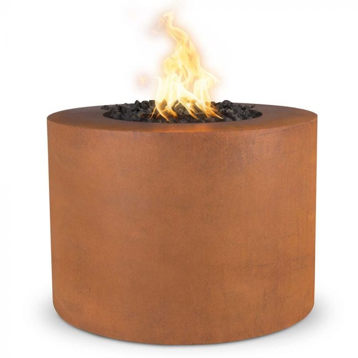 The Outdoor Plus Beverly Fire Pit Corten Steel Finish with White Background