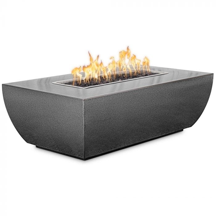 The Outdoor Plus Avalon 15-inch Tall Fire Pit Powder Coat Silver Finish