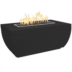 The Outdoor Plus Avalon 24-inch Tall Fire Pit Powder Coat Black Finish with White Background