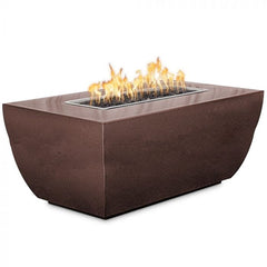 The Outdoor Plus Avalon 24-inch Tall Fire Pit Powder Coat Copper Vein Finish with White Background