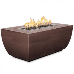 The Outdoor Plus Avalon 24-inch Tall Fire Pit Powder Coat Java Finish with White Background