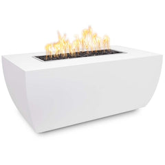 The Outdoor Plus Avalon 24-inch Tall Fire Pit Copper White Finish with White Background