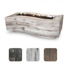 The Outdoor Plus Big Sur Fire Pit Wood Grain Ivory Finish with 3 Different Finish