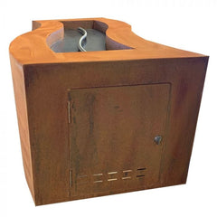 The Outdoor Plus Billow Fire Pit Corten Steel Finish  Side View