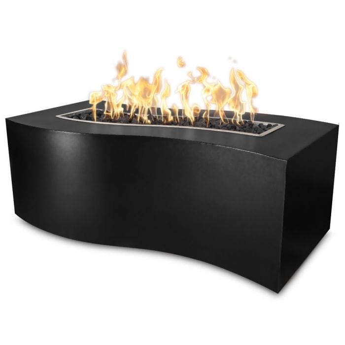 The Outdoor Plus Billow Fire Pit Powder Coated Black Finish with White Background