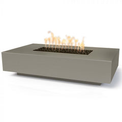 The Outdoor Plus Cabo Fire Pit Linear Ash Finish with White Background